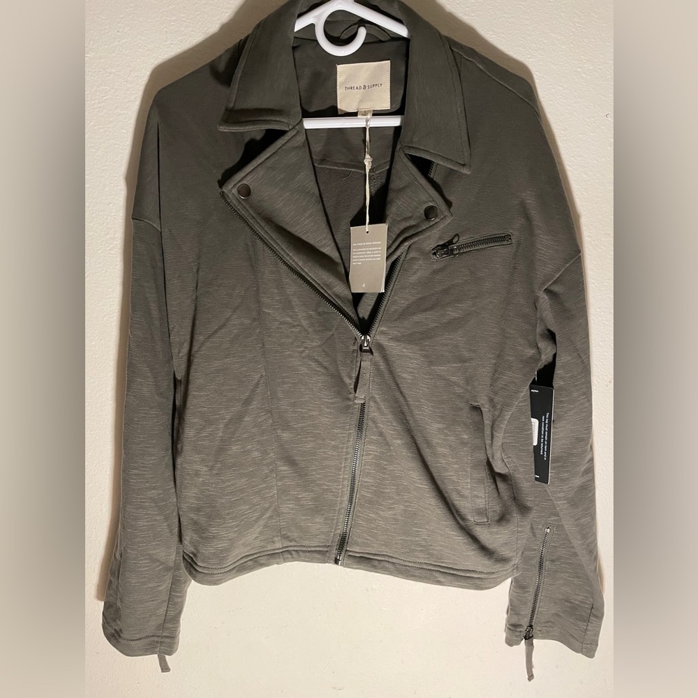Thread & Supply Gray Zip-Up Jacket